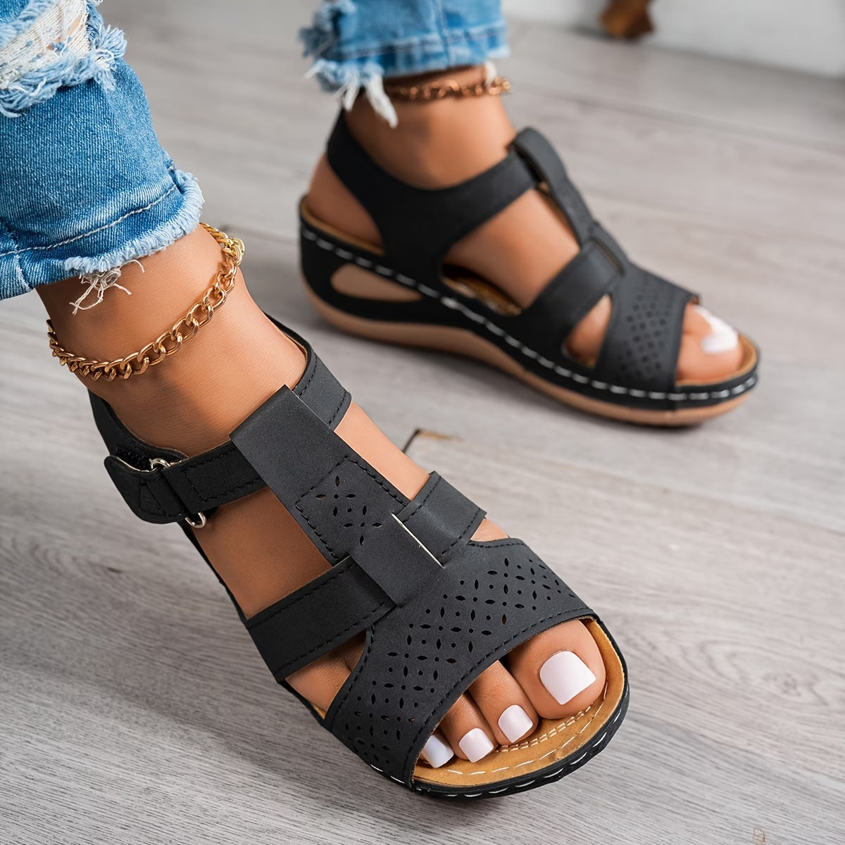 🔥Best Seller-Last Day Sale 60% OFF🔥Trendy Wedge-Heeled Sandals with a Thick Sole